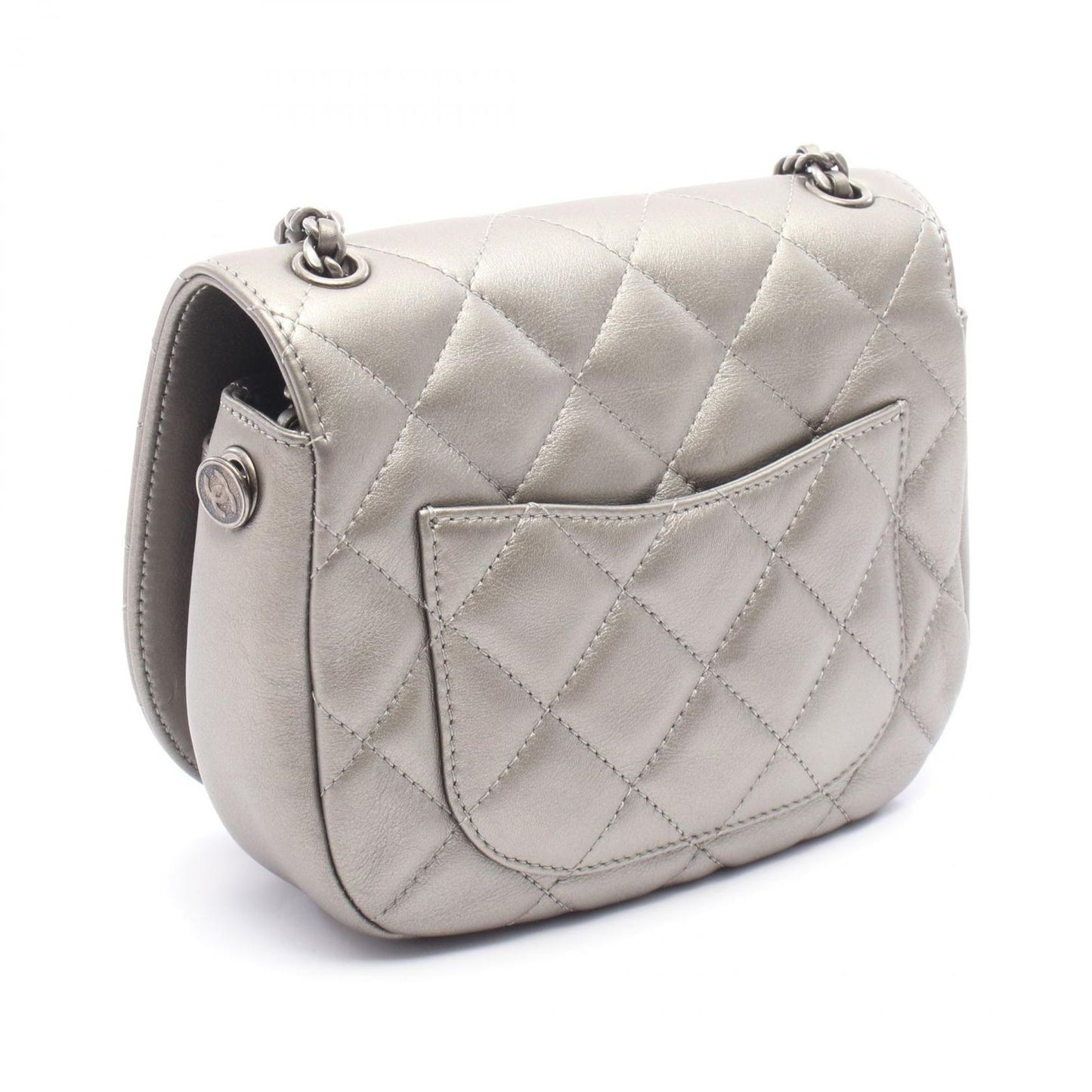 CHANEL Matelassé Silver Leather Shoulder Bag AP2344 - Timeless Elegance