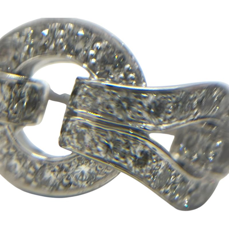 Cartier Agrafe Diamond Ring in Au750 - Exquisite Silver Elegance