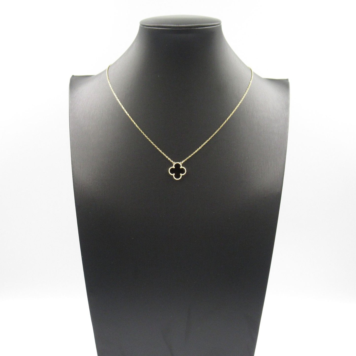 Van Cleef & Arpels Vintage Alhambra Onyx Necklace in 18K Yellow Gold