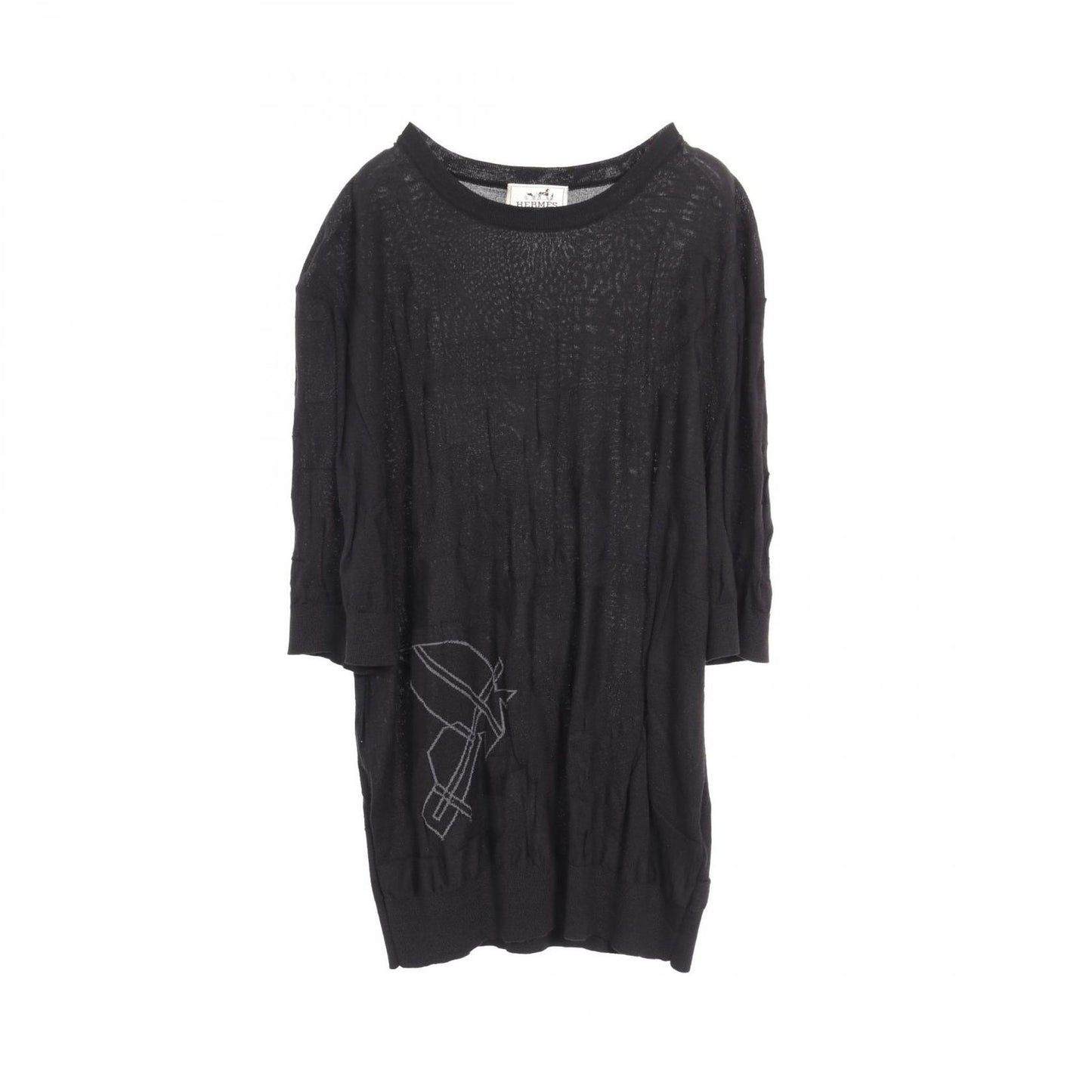 HERMES Wool Sweater - Timeless Elegance in Black, Size XL