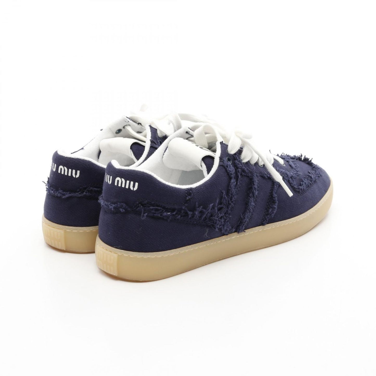 Miu Miu Logo Denim Sneakers - Exquisite Craftsmanship in Navy