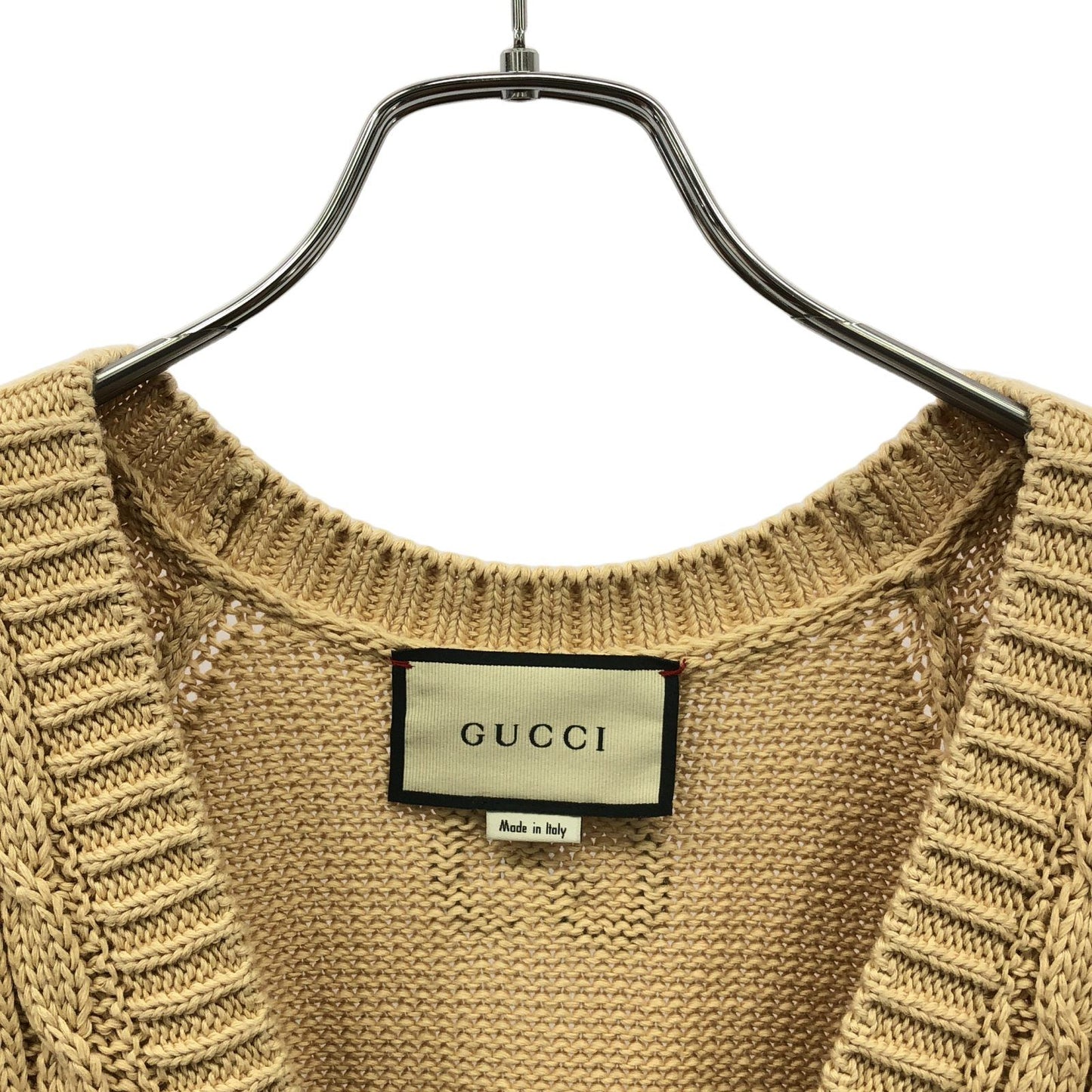 GUCCI Beige Cotton Cardigan - Timeless Elegance in XL