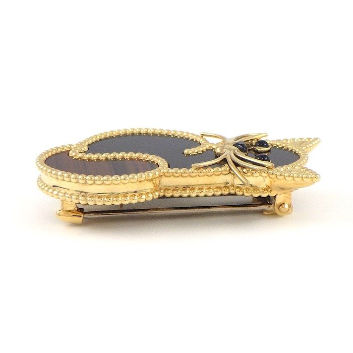 Van Cleef & Arpels Lucky Animals Cat Brooch in K18YG with Onyx & Obsidian