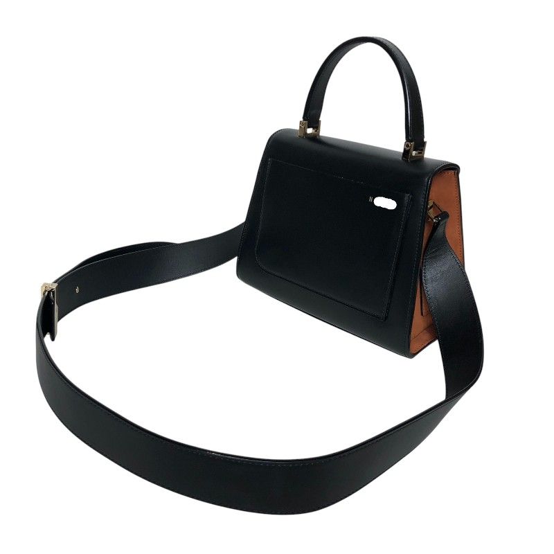 VALEXTRA Iside Mini Black/Brown Leather Shoulder Bag - Timeless Elegance