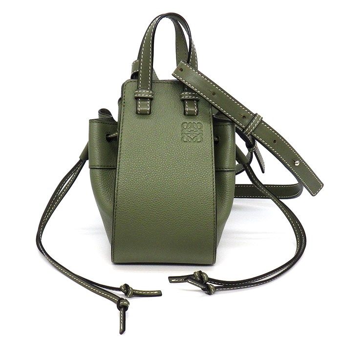 LOEWE Hammock Mini Drawstring Handbag in Avocado Green