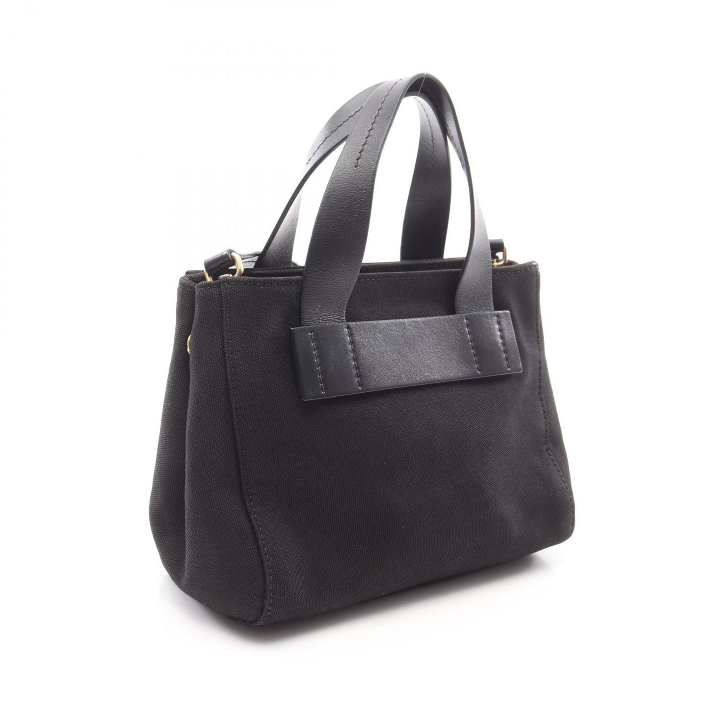 Miu Miu CANAPA Tote Bag - Black Canvas & Leather, 2-Way Handbag