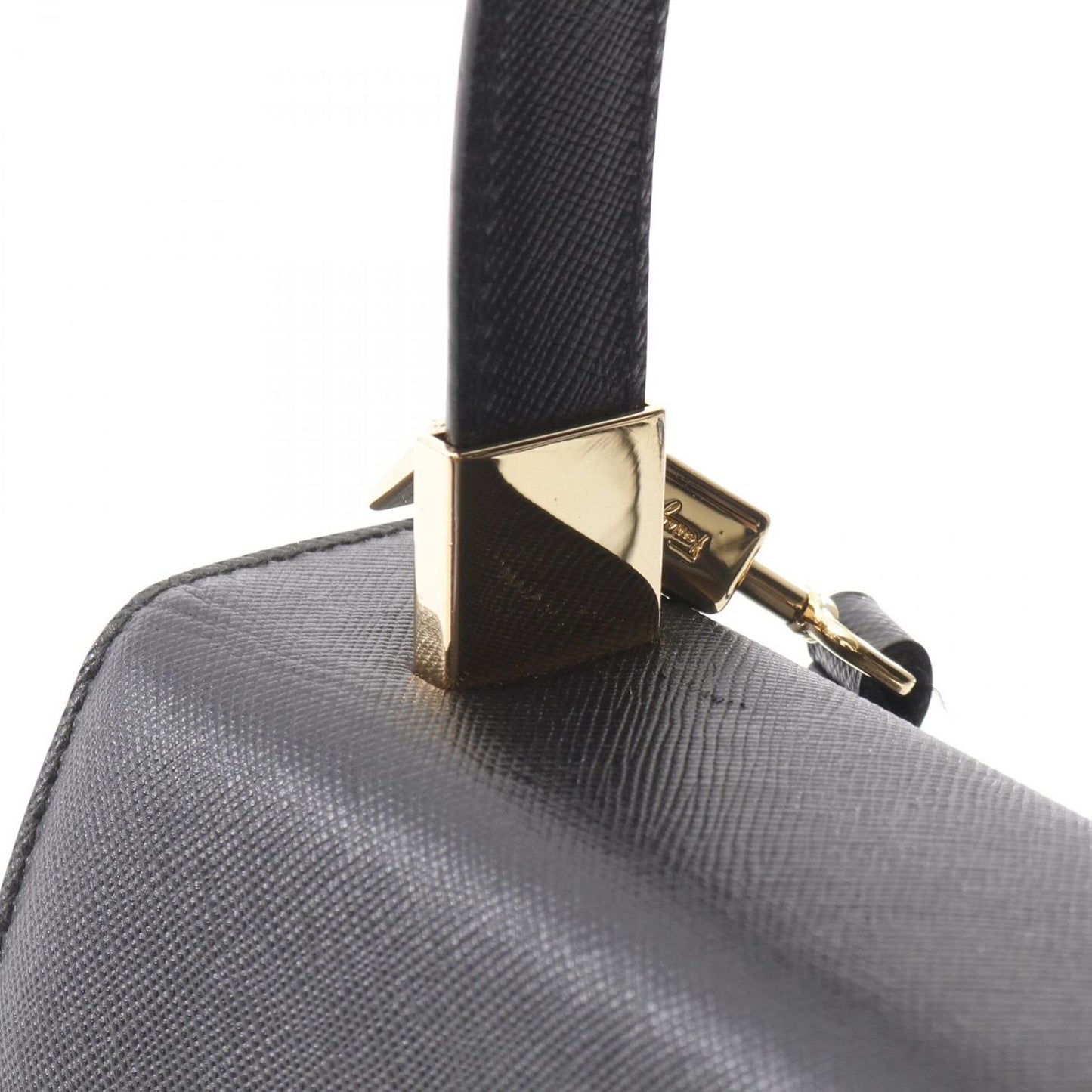 Salvatore Ferragamo Gancini Handbag in Black Leather - Timeless Elegance