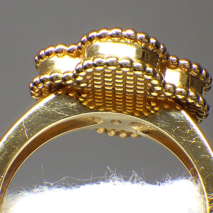 Van Cleef & Arpels Vintage Alhambra Onyx & Diamond Ring