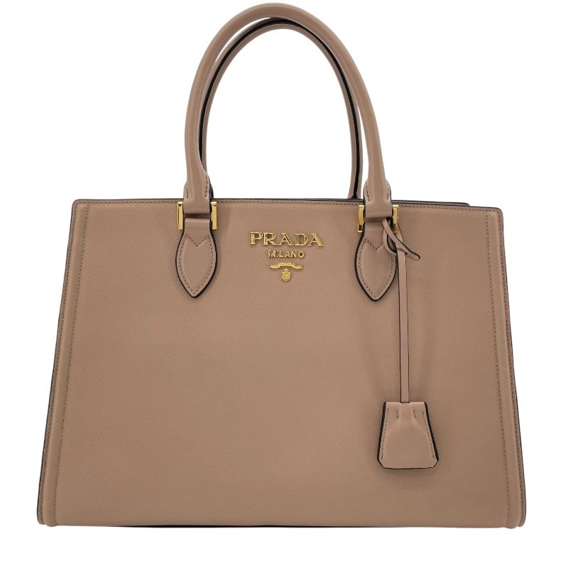 PRADA Saffiano 2-Way Bag 1BA228 in Pink Beige with Gold Hardware