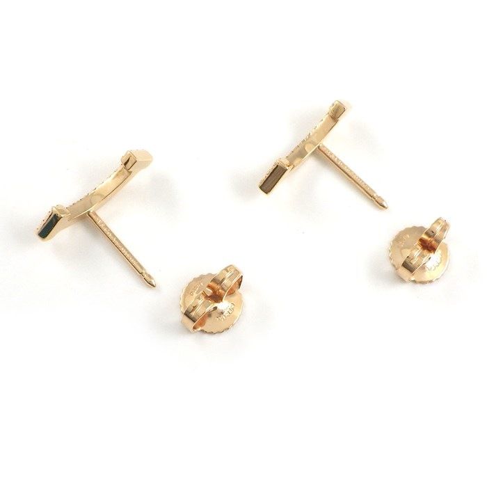 Tiffany & Co. T Smile Diamond Earrings in K18 Pink Gold