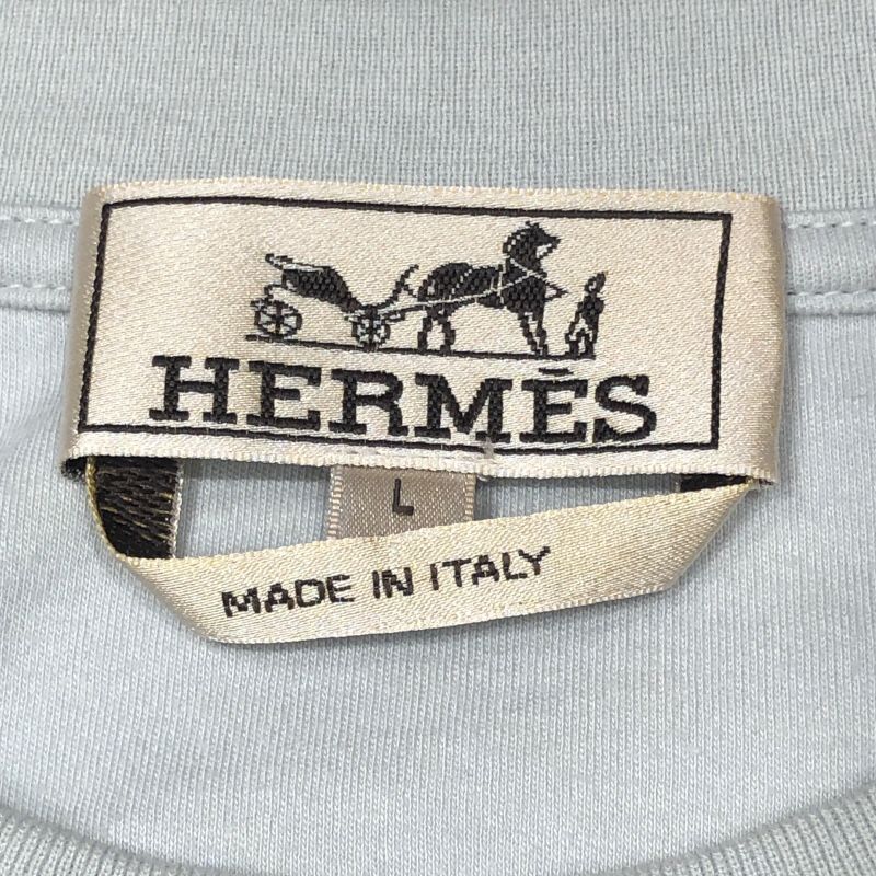 HERMES Blue Cotton 3D Print T-Shirt for Men - Size L