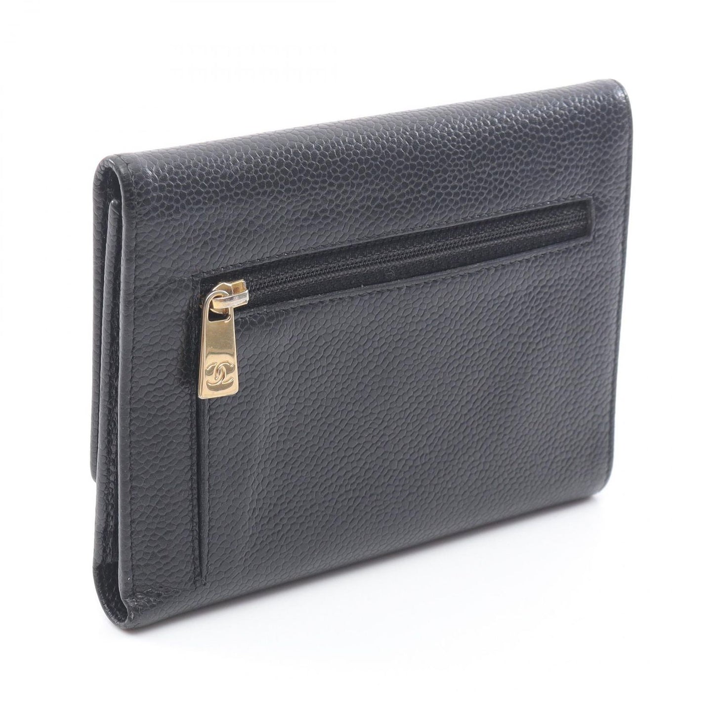 CHANEL Coco Mark Black Leather Tri-Fold Wallet - Exquisite Craftsmanship