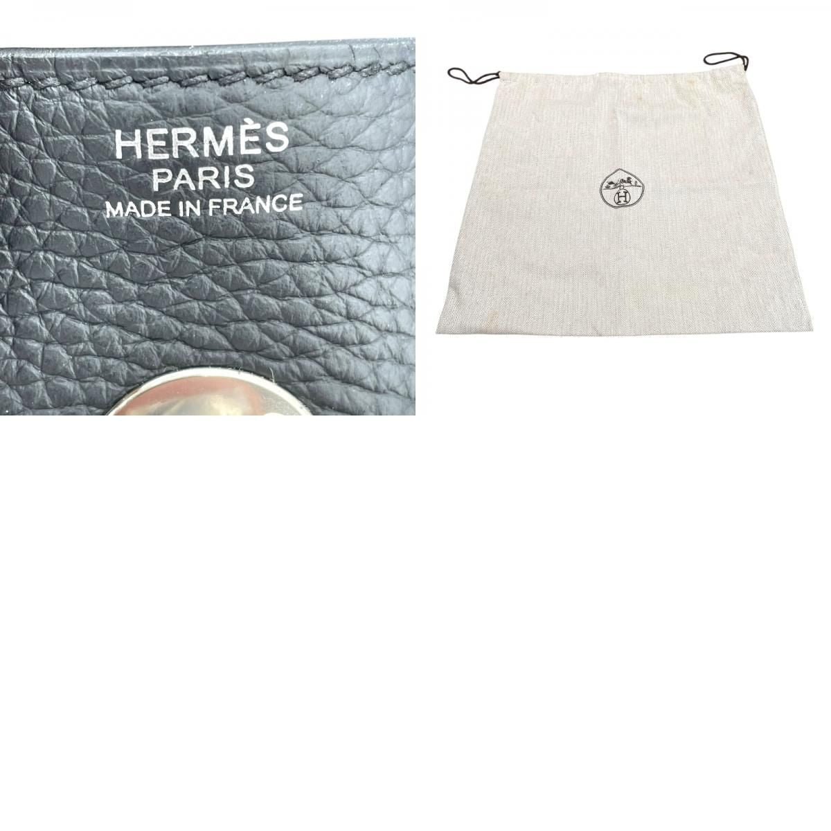 HERMES Lindy 30 Handbag in Black Togo Leather with Silver Hardware