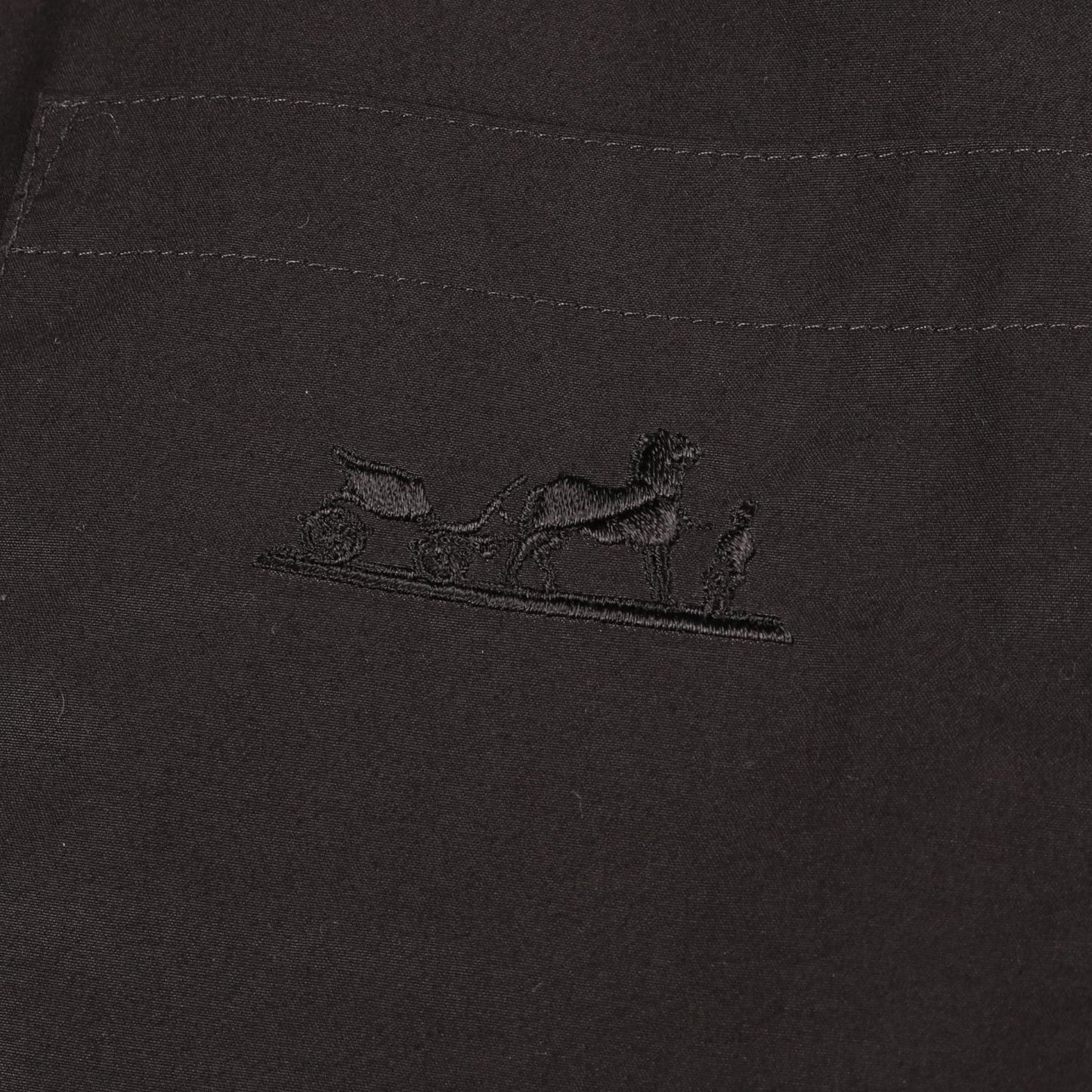 HERMES Black Cotton Carreche Dress - Timeless Elegance