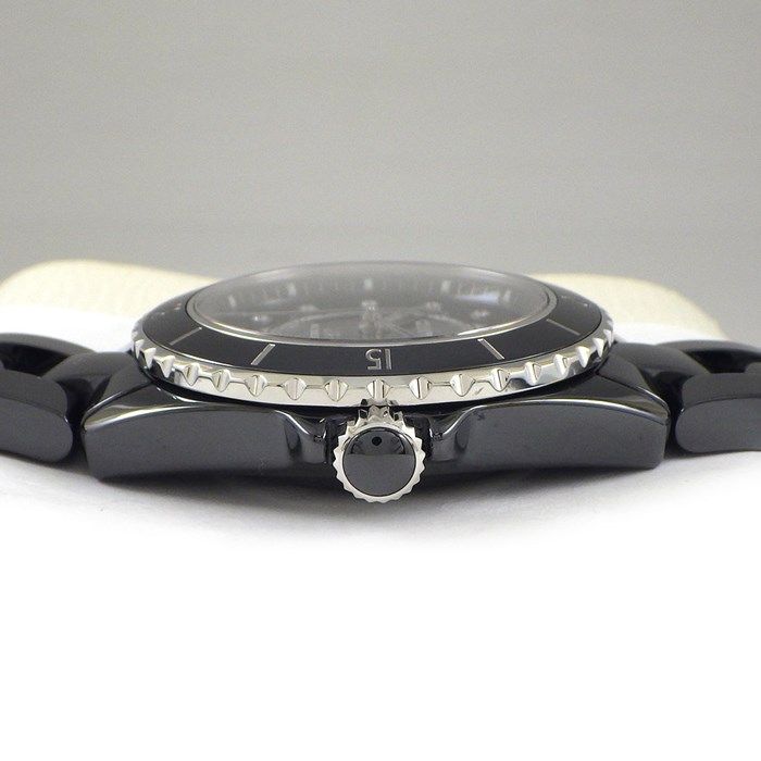 Chanel J12 H5702 Automatic Watch with Diamond Index - Black Dial