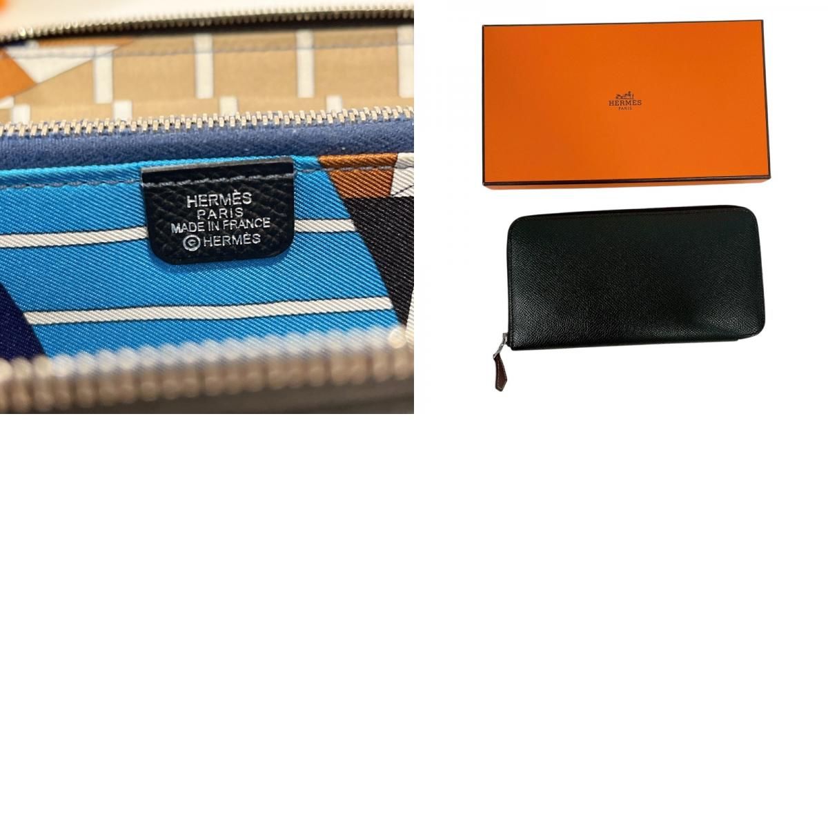 HERMES Azap Long Silk In Wallet - Black Epson Leather - Y Stamp