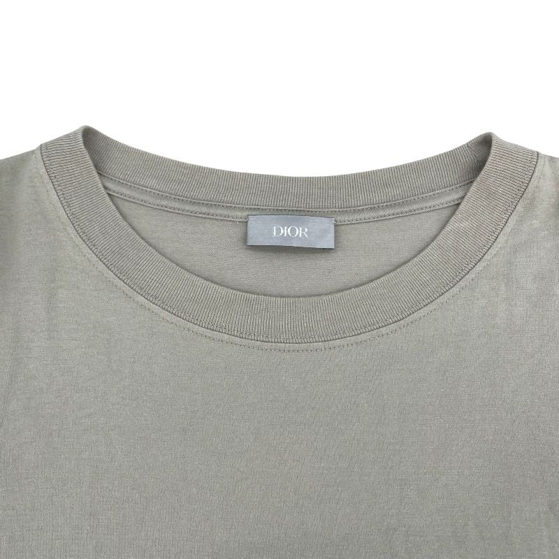 Christian Dior Diamond Logo Embroidered T-Shirt in Khaki