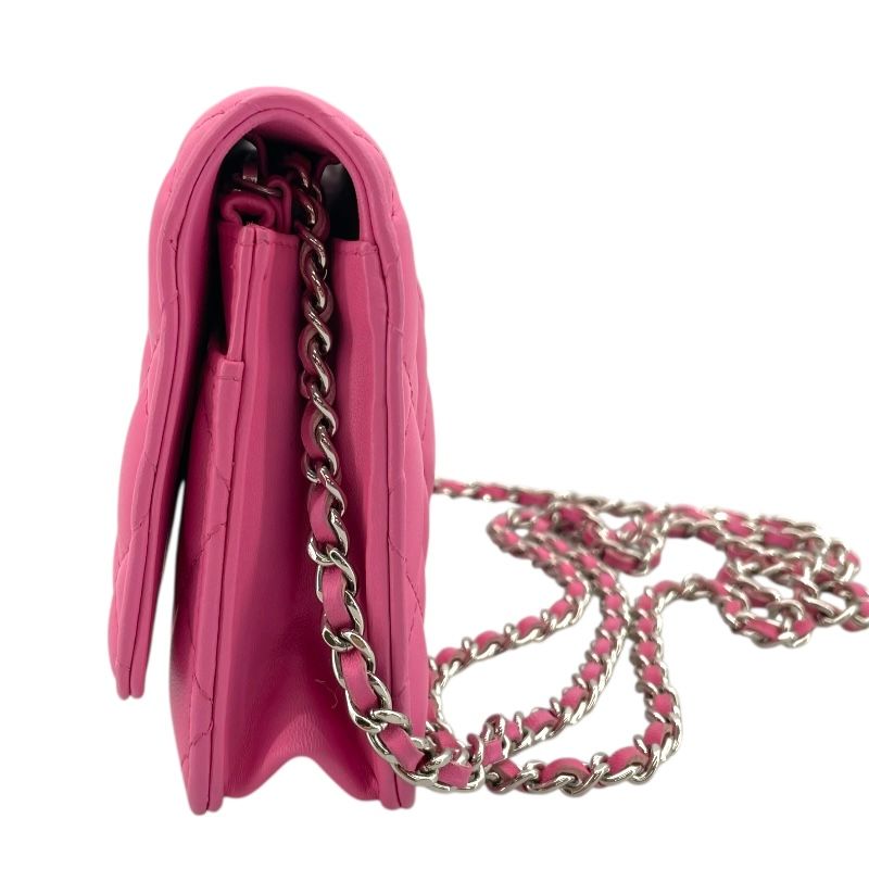 CHANEL Chain Wallet A33814 Pink Lambskin Shoulder Bag