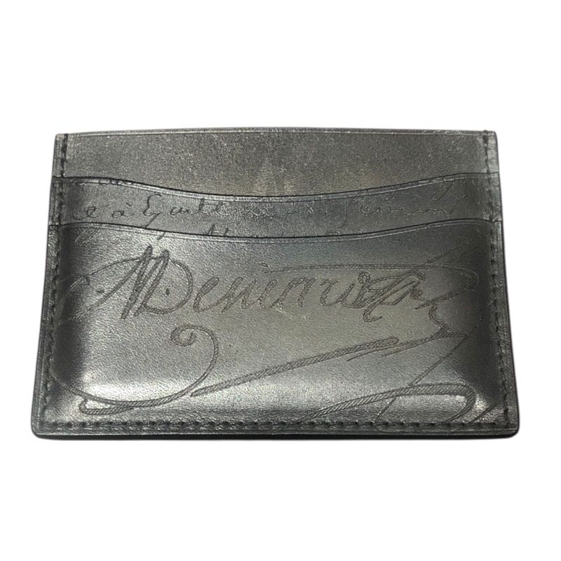 Berluti Calligraphy Card Case in Black Leather - N235725