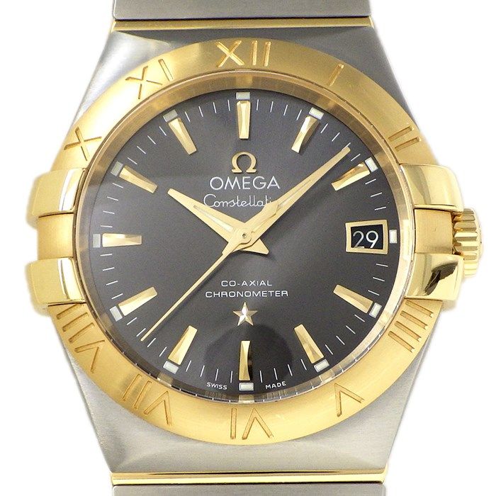 OMEGA Constellation Automatic Watch - 35mm Grey Dial, K18YG & SS