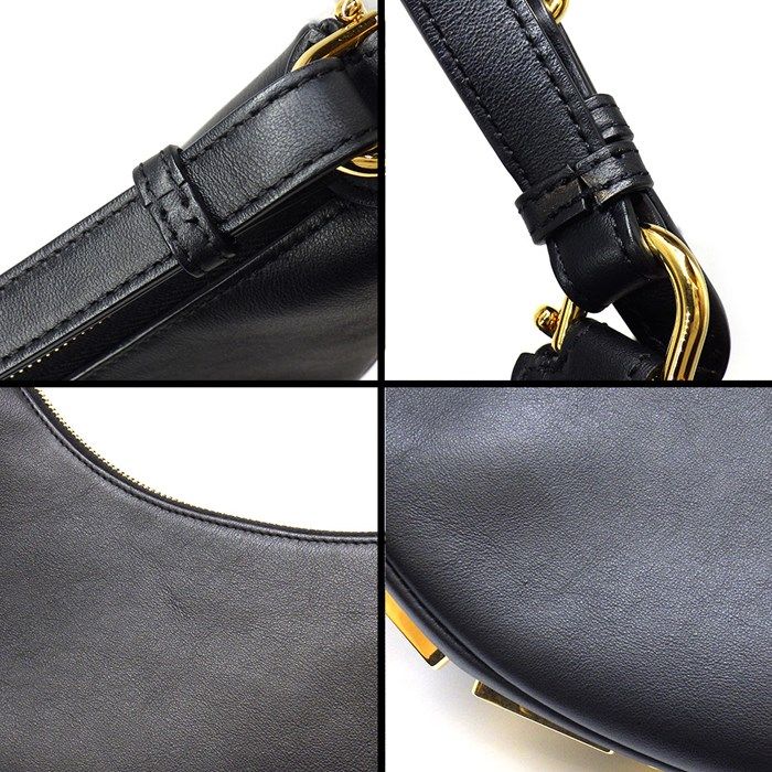 Fendi Graffiti Small Shoulder Bag - Black Calfskin Elegance