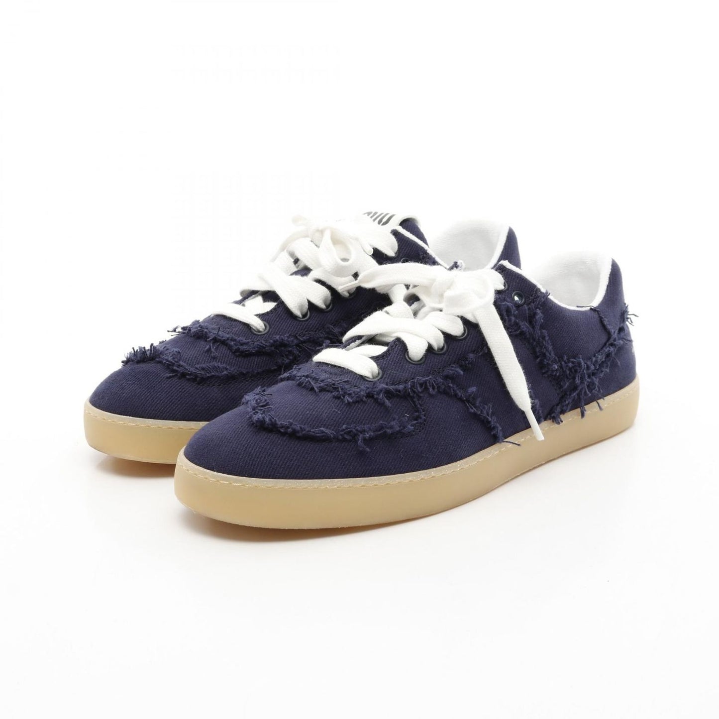 Miu Miu Logo Denim Sneakers - Exquisite Craftsmanship in Navy