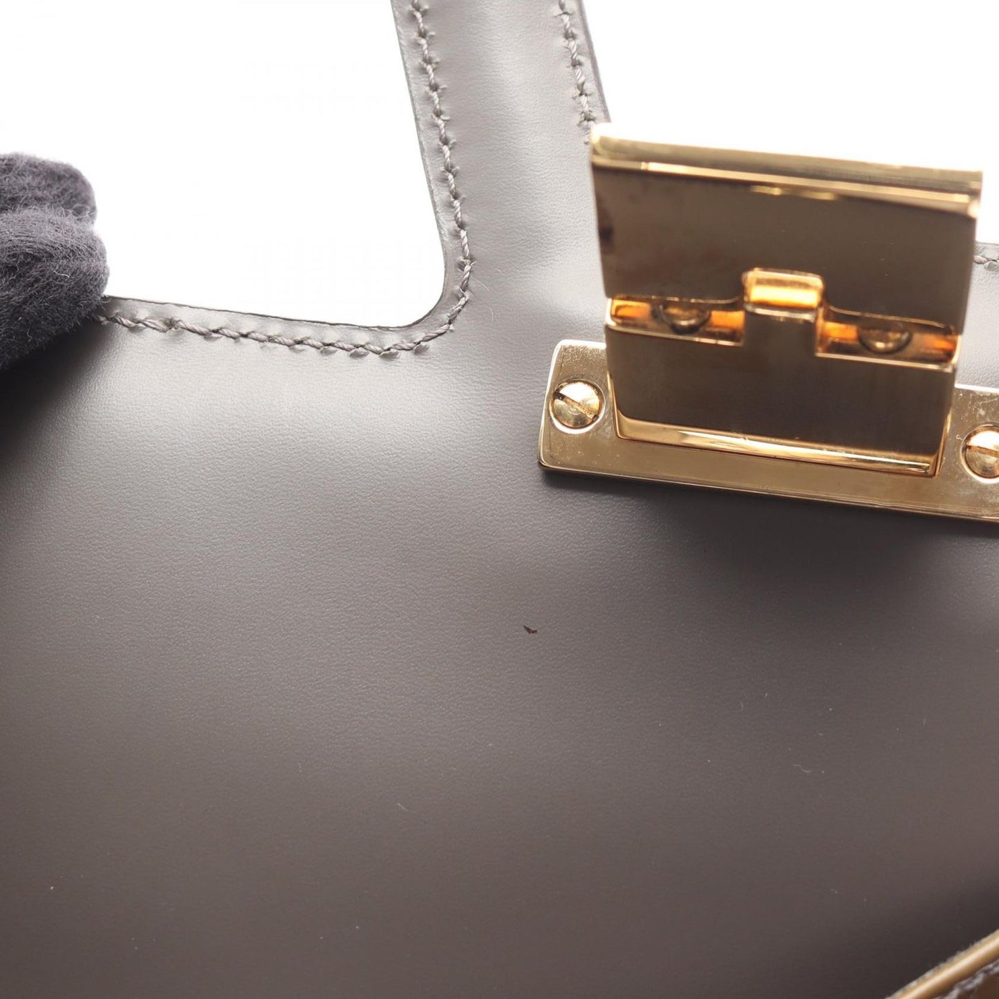 Salvatore Ferragamo Olive Enamel Handbag - Timeless Elegance