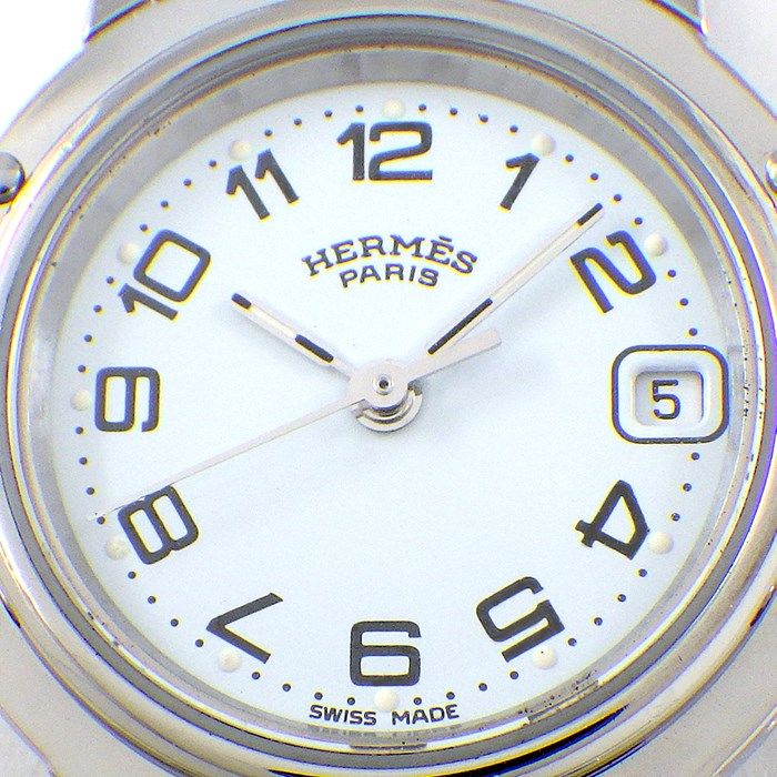 HERMES Clipper CL4.210 Quartz Watch - White Dial, Stainless Steel