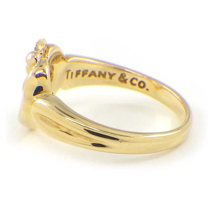 Tiffany & Co. Heart with Bow Ring in 18K Yellow Gold - Size 11.5