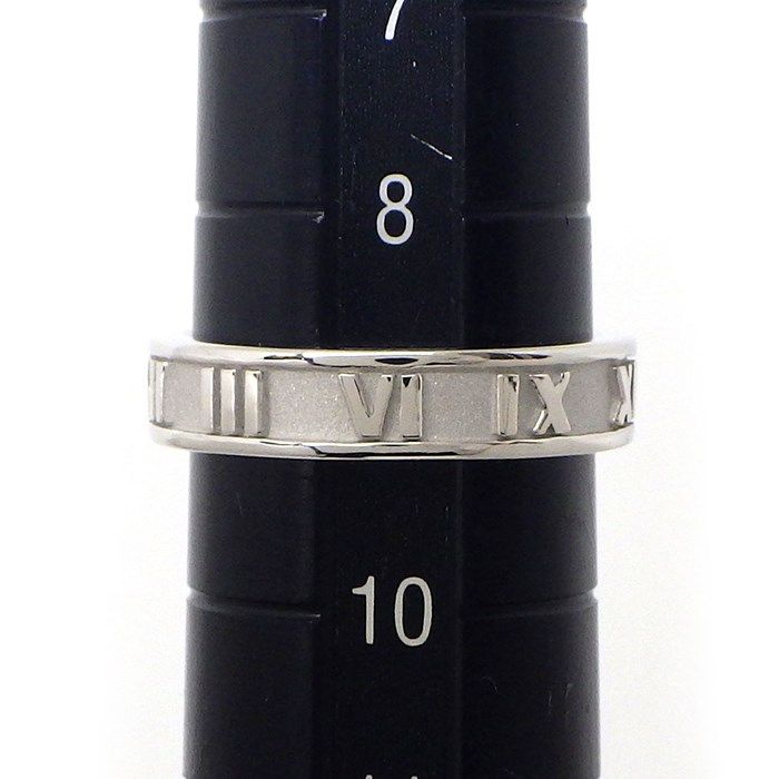 Tiffany & Co. Atlas Narrow Ring in K18 White Gold - Size 9