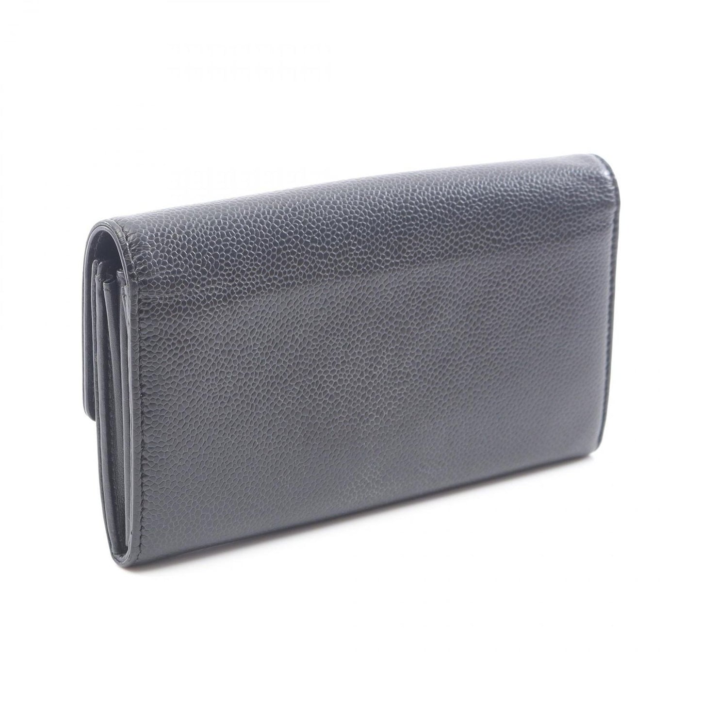CHANEL Coco Mark Black Leather Zip Wallet - Timeless Elegance