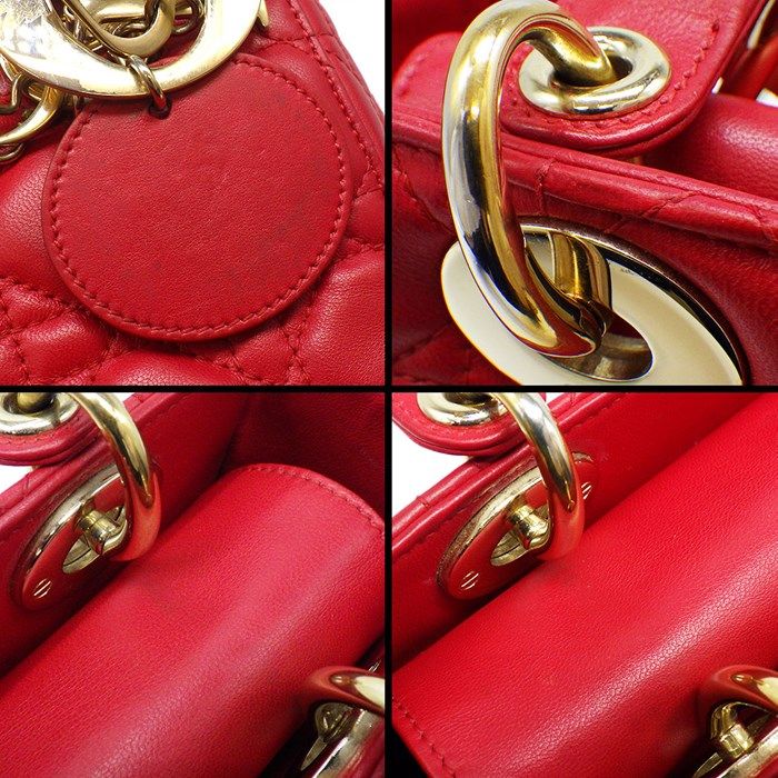 Dior Lady Dior MY ABC Small Handbag in Red Cannage Lambskin