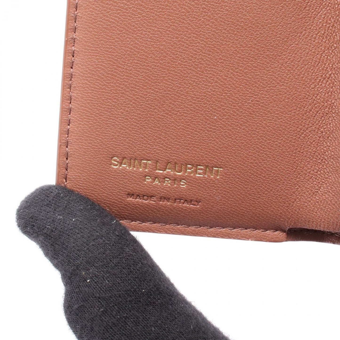 SAINT LAURENT Origami Tiny Wallet in Brown Leather - Exquisite Craftsmanship