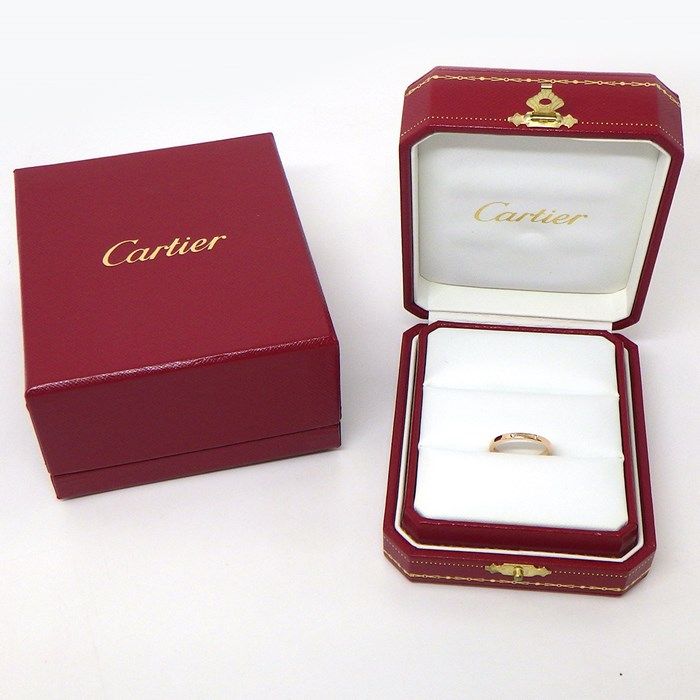 Cartier Ballerina Wedding Band Ring in K18 Pink Gold with Diamonds