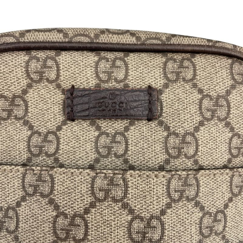 GUCCI GG Supreme Canvas & Leather Shoulder Bag - Beige