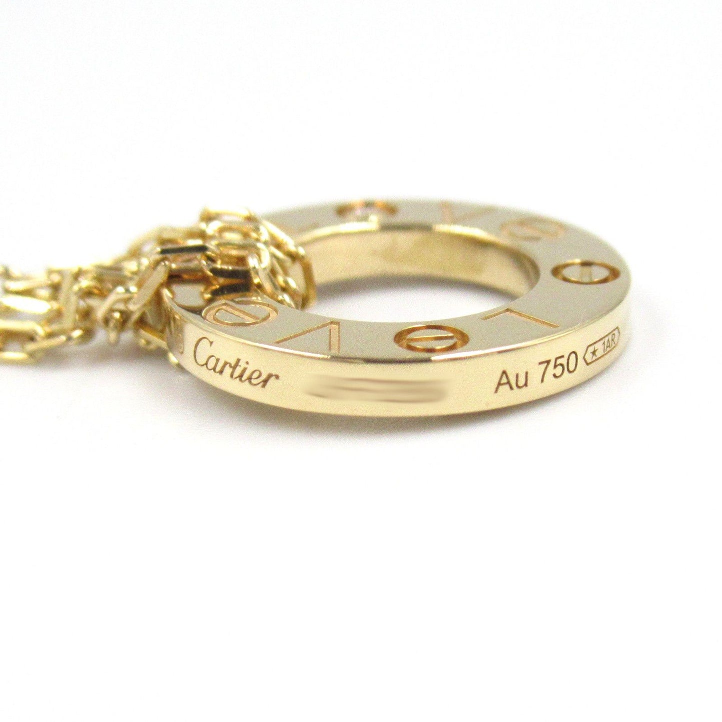CARTIER Love Circle Necklace in 18K Yellow Gold with Diamonds