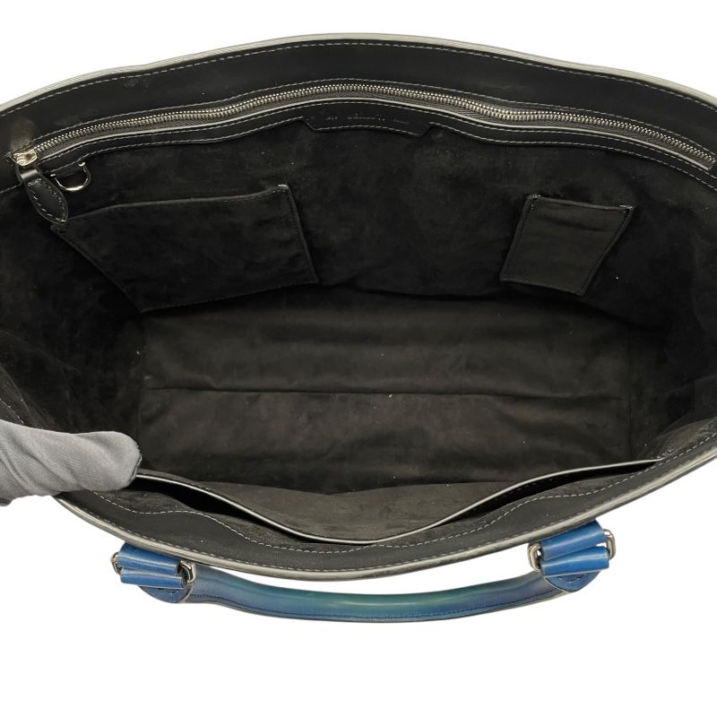 Berluti Trousseau Blue Scrit Leather Men's Tote Bag