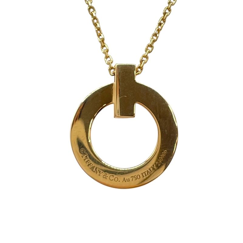 Tiffany & Co. T One Mini Circle Necklace in 750PG with Diamonds