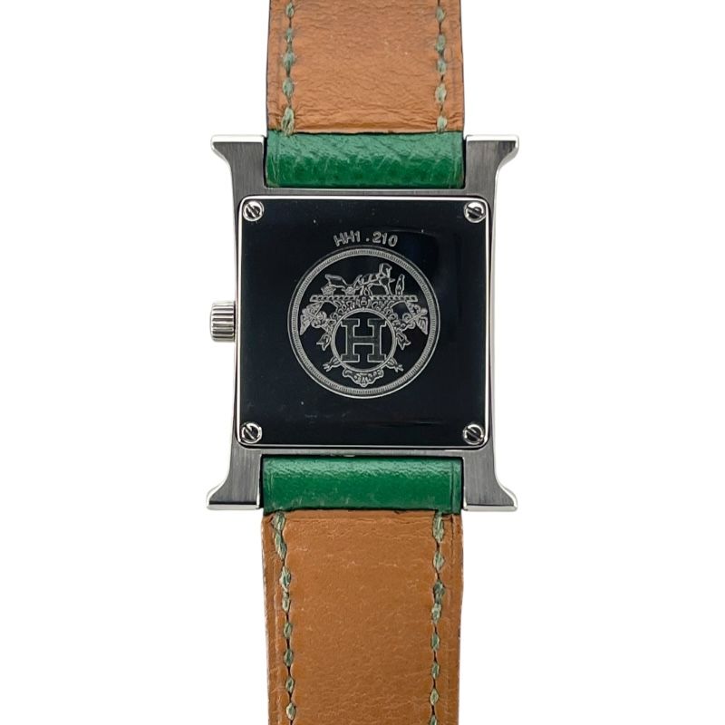 HERMES H-Watch HH1.210 - Exquisite Green Square Timepiece