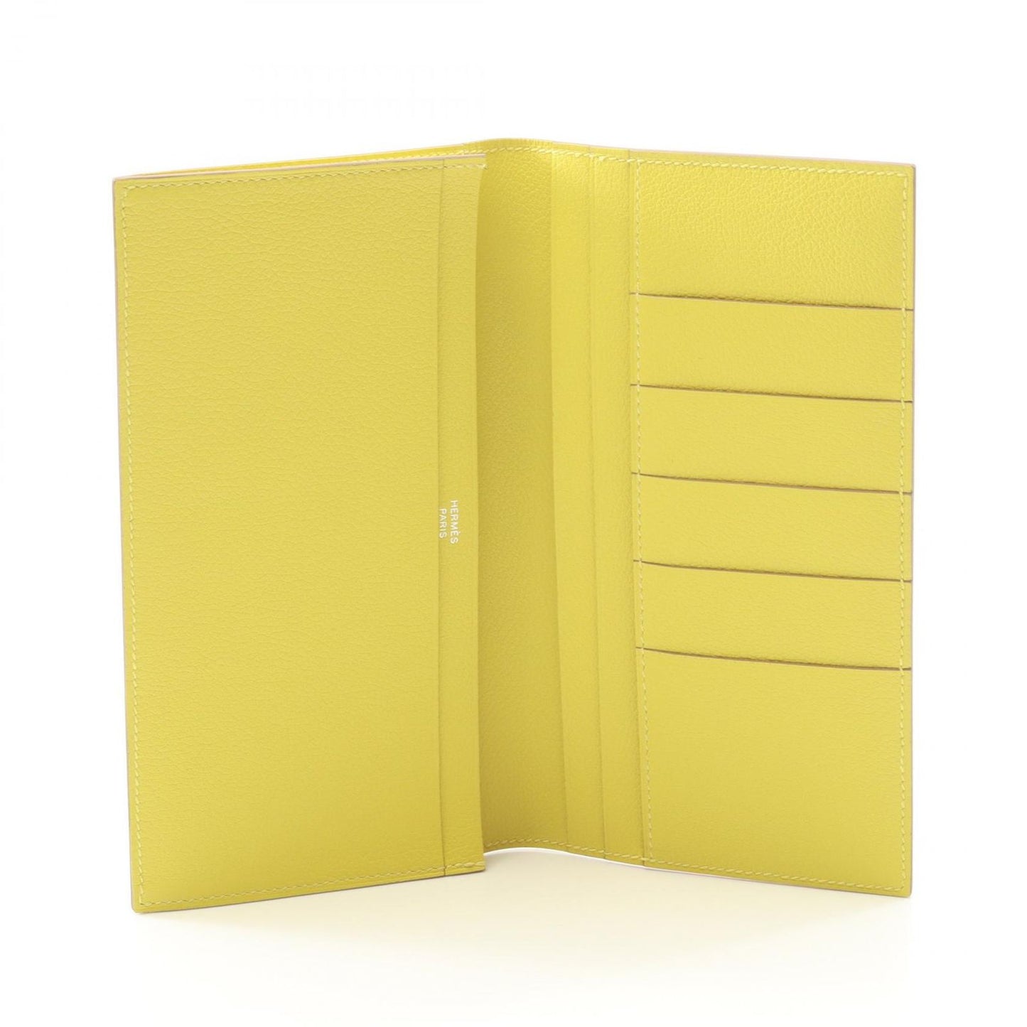 HERMES MC2 Fleming Soufflé Bi-Fold Wallet - Exquisite Yellow Elegance