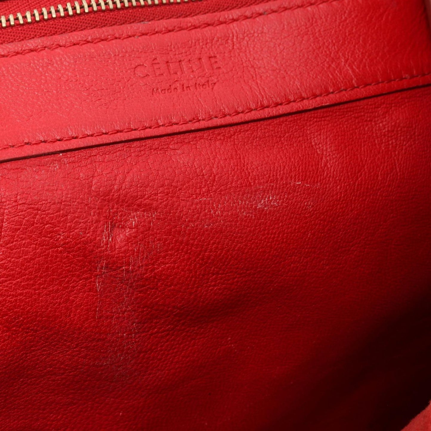 CELINE Horizontal Cabas Tote Bag in Red Leather - Timeless Elegance