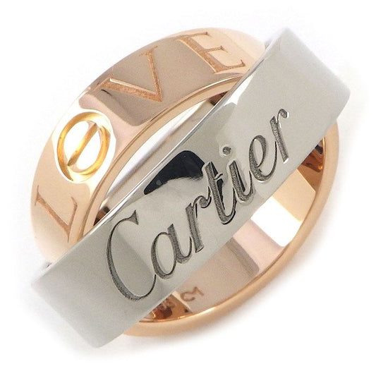 Cartier Love Secret Ring in K18 White & Pink Gold - Size 11