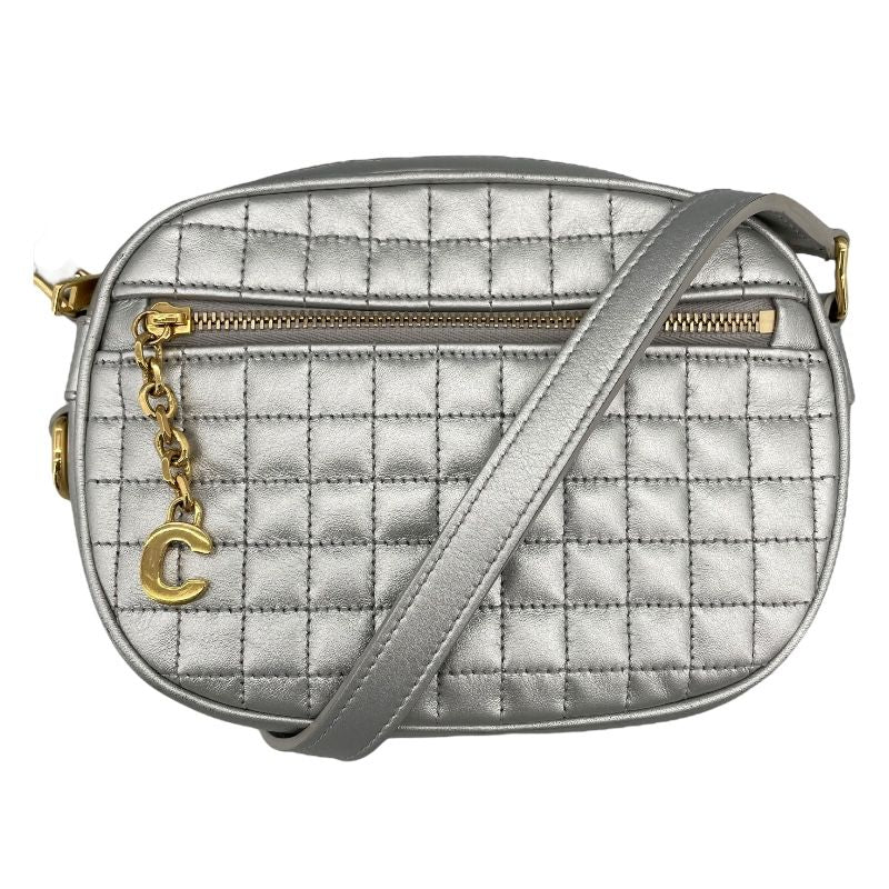 CELINE C Charm Small Camera Bag in Silver with Gold Hardware