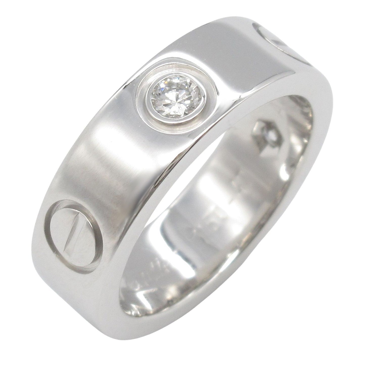 CARTIER Love Ring 3PD in K18WG with Diamonds - Timeless Elegance