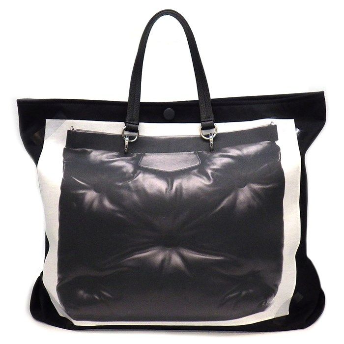Maison Margiela Glam Slam Trompe-l'Oeil Tote Bag - Black & Silver