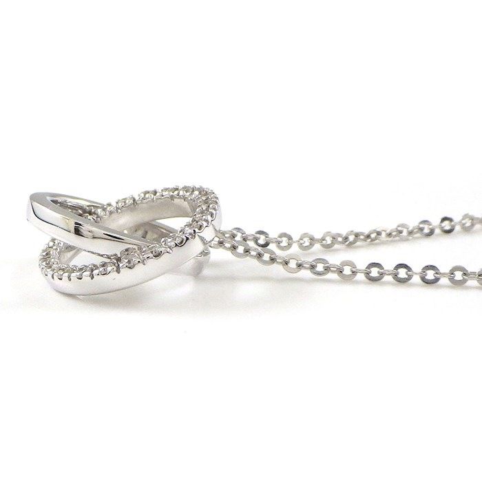 VENDOME Double Circle Diamond Necklace in K18 White Gold
