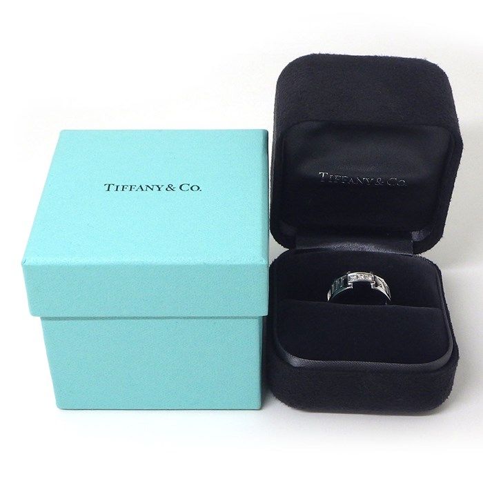 Tiffany & Co. Atlas Open Ring with 3 Diamonds in 18K White Gold