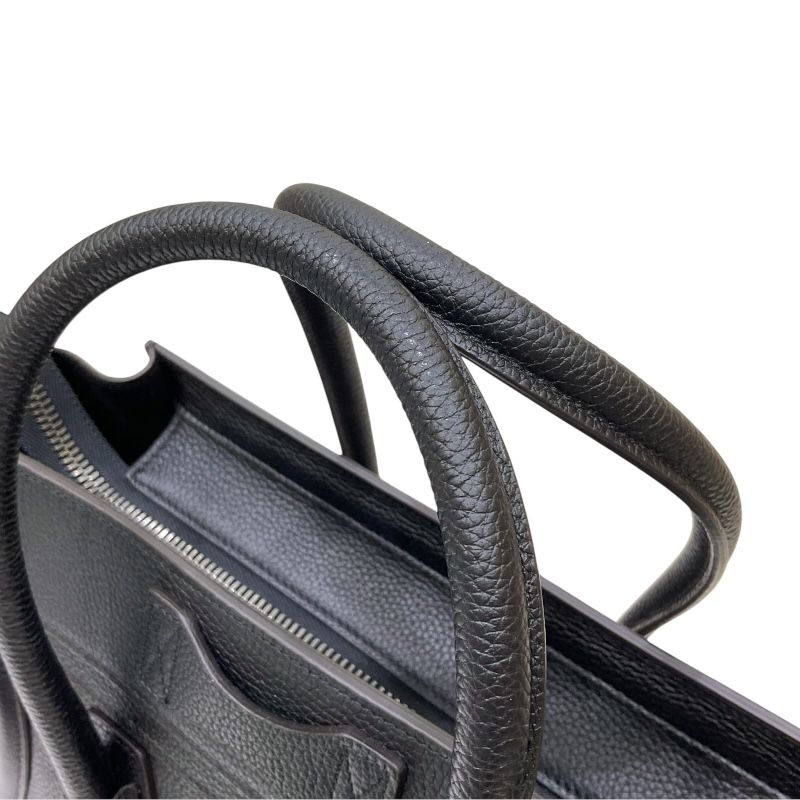 CELINE Luggage Micro Shopper Black Calf Leather Handbag