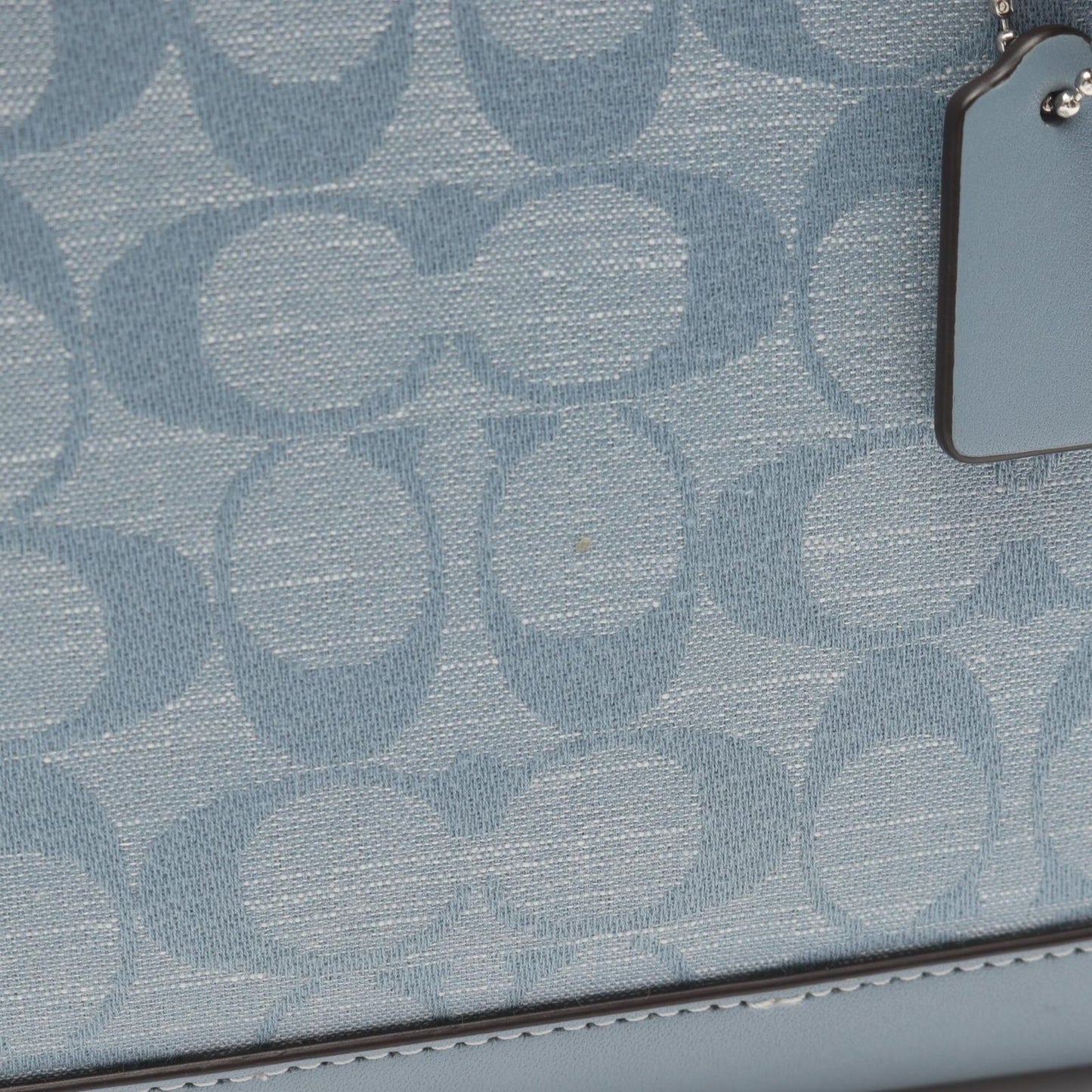 COACH Molly Tote 25 Signature Chambray Handbag - Blue Canvas & Leather