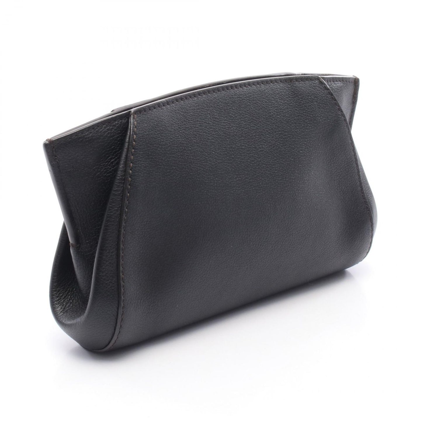 CARTIER C de Cartier 2C Black Leather Clutch Bag